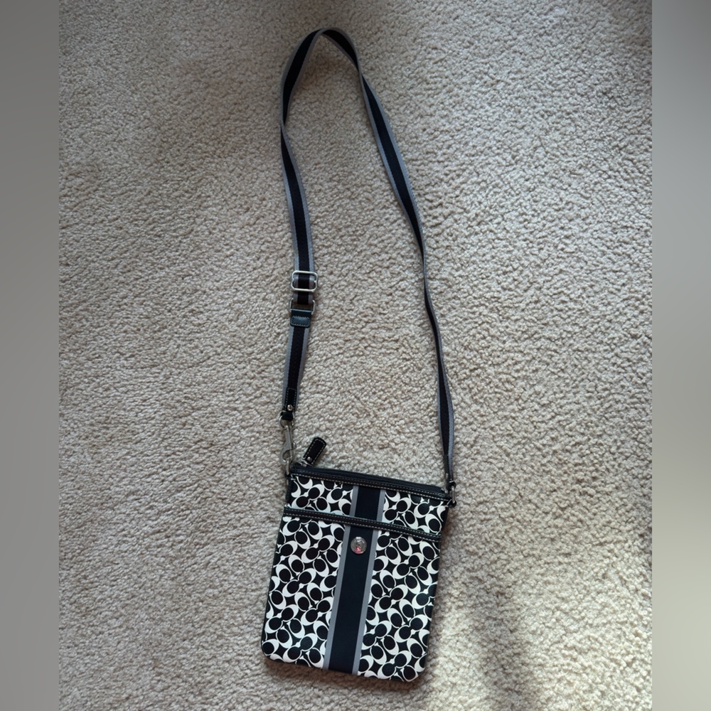 Black and White Coach Crossbody Bag